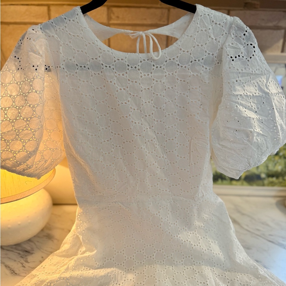 Olivaceous for Anthropologie off white Eyelet Dress